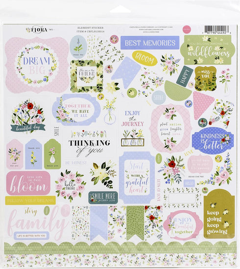 Carta Bella Paper Company Flora No.4 Collection Kit Paper , 12-x-12-Inch...