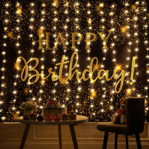 Meonum Curtain Tapestry Backdrop String Lights, Each 13 Strings 6.6 x 5 ft Tapestry Fairy String Light, 8 Modes Window Wall Hanging Light Strings ...