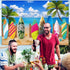 Blulu Beach Party Decorations Tropical Background Banner Summer Hawaiian Beach Decorations Surfboard Backdrop Luau Party Backdrop for Photography ...