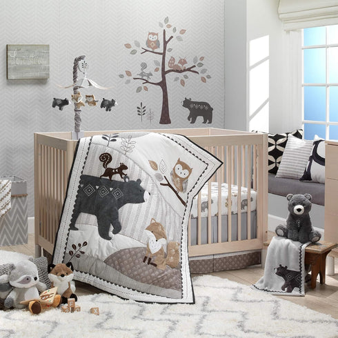 Lambs & Ivy Woodland Forest Gray Chevron Changing Pad Cover...