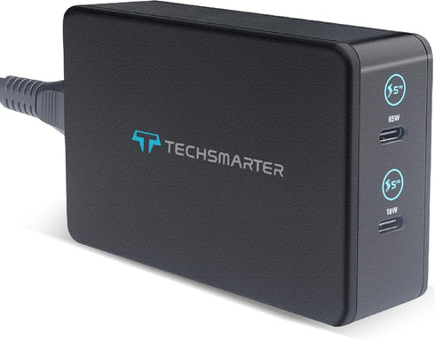 Techsmarter 2-Port Dual 65W and 18W USB C PD Desktop Wall Charger.......