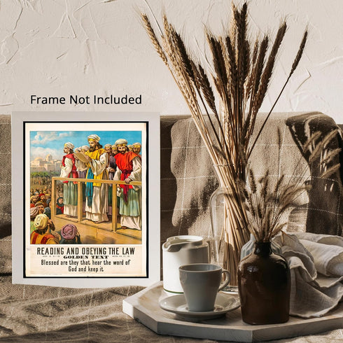 Posterizer 1 pcs-Reading and obeying the law poster-Religious Posters-Gifts for Christians -Decor for Church, Sunday School Classroom- unframed wa...