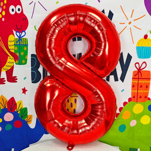 40 inch red big number 8 birthday party decoration foil polyester film balloons anniversary party wedding for girls and boys digit 8...