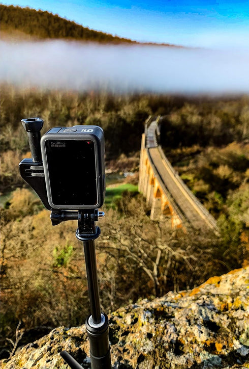 Black Vertical Mount for GoPro Hero 4/5/6/7/8/9, DJI Osmo Action, Compatible with iPhone...