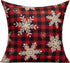 VAKADO Farmhouse Christmas Throw Pillow Covers Outdoor 20x20 Set of Decorations Buffalo Check Red Deer Plaids Cushion Cases Winter Livingroom Snow...