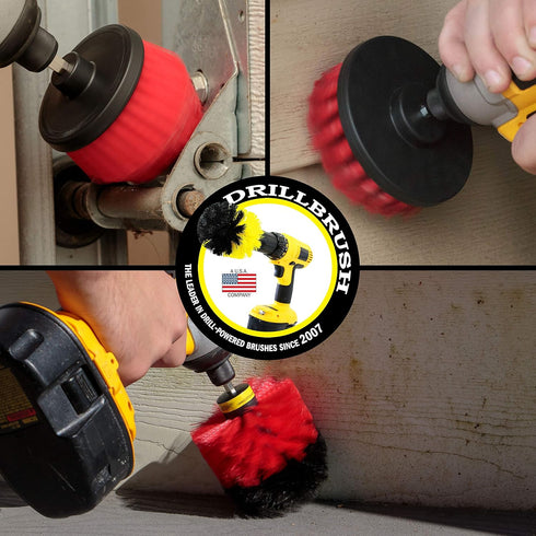 Drill Brush Power Scrubber by Useful Products - Wood Cleaner - Concrete Cleaner - Deck Brush - Rust Stain Remover - Brick Cleaner - Floor Scrub Br...