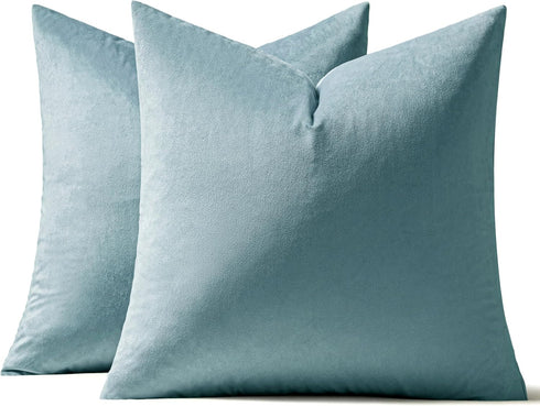 MIULEE Pack of 2, Velvet Soft Solid Decorative Square Throw Pillow Covers Set Cushion Cases Pillowcases for Spring Sofa Bedroom Car18x18 Inch 45x4...