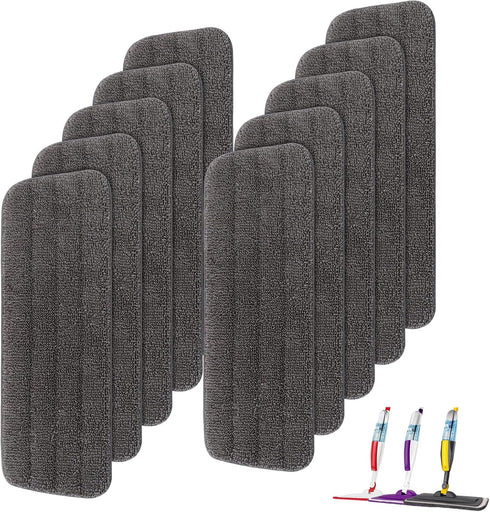 16.5 Inch Flat Mop Refills: 10 Pack Upgraded Microfiber Replacement Mop Pads for Floor Cleaning - Reusable Flat Replacement Mop Refills Heads for ...