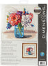 Dimensions 'Garden Bouquet' Counted Cross Stitch Kit for Beginners, 14 Count Ivory Aida Cloth, 12''L x 12''W...