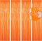BTSD-home Orange Foil Fringe Curtain, Metallic Photo Booth Backdrop Tinsel Door Curtains for Wedding Birthday Bridal Shower Baby Shower Bacheloret...