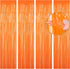 BTSD-home Orange Foil Fringe Curtain, Metallic Photo Booth Backdrop Tinsel Door Curtains for Wedding Birthday Bridal Shower Baby Shower Bacheloret...