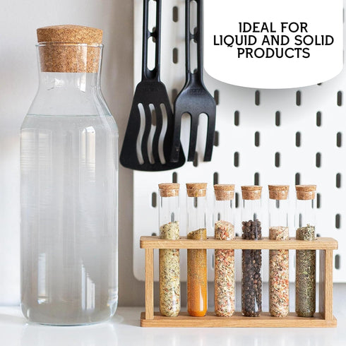 50PCS Plastic Test Tubes with Lids – Small Plastic Tubes 10ml Clear Plastic Tubes with Cork Stoppers Small Clear Plastic Tube Containers for Solid...