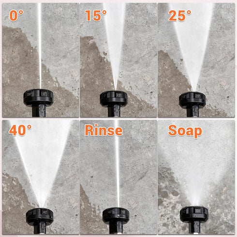 Pressure Washer Nozzle, 6 in 1 Quick Change Over Spray Nozzle, Adjustable High Power Washer Nozzle Tips with 1/4" Quick Connect, 4000 PSI...