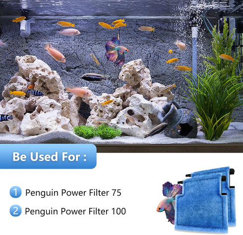 Aquarium Filter Cartridge Replacement Rite-Size A Filter Cartridges 8 Pack Compatible with Power Filters 75/100...