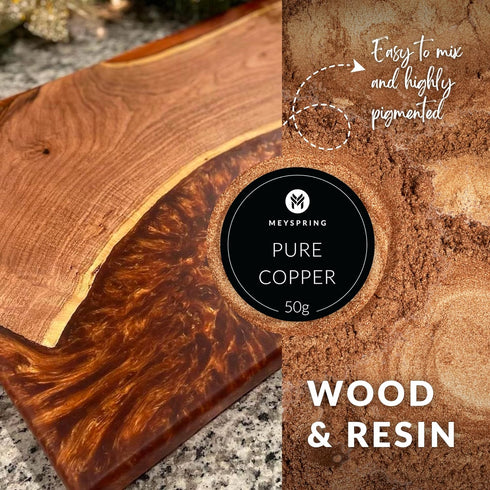 MEYSPRING Pure Copper Epoxy Resin Color Pigment - 50 Grams - Great for Resin Art, Epoxy Resin, and UV Resin...