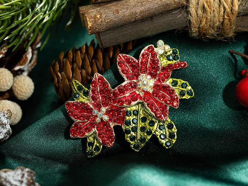 Christmas Brooch Pins Rhinestone Crystal Christmas Tree Snowflake Brooch Pins for Xmas Holiday Party Celebration...