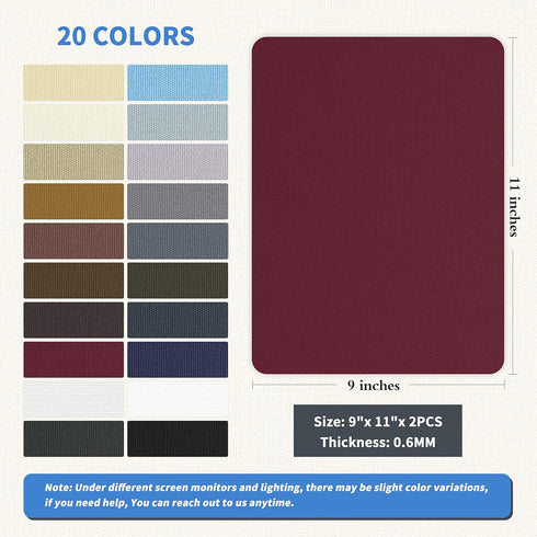 KING MOUNTAIN Canvas Repair Patch 9 x11 Inch 2 Pcs Self-Adhesive Waterproof Fabric Patch for Sofas, Tents, Furniture,Tote Bags, Car Seats (Burgund...