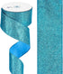 MEEDEE Blue Glitter Ribbon Blue Wired Ribbon 2.5 Inch Metallic Ribbon by 25 Yards Turquoise Ribbon Blue Christmas Ribbon Light Blue Ribbon for Chr...