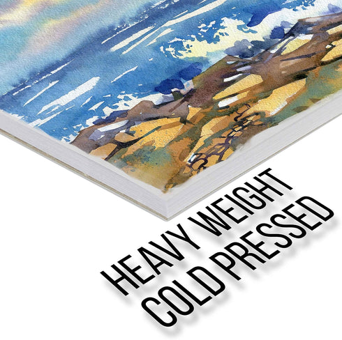 U.S. Art Supply 9" x 12" Premium Heavyweight Watercolor Painting Paper Pad, Pack of 2, 12 Sheets Each, 140 Pound (300gsm) - Cold Pressed, Acid-Fre...