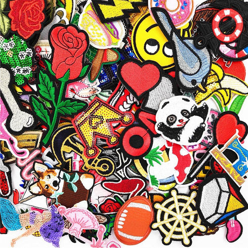 Libiline 100pcs Random Assorted Styles Embroidered Patch Applique Clothes Dress Plant Hat Jean DIY...