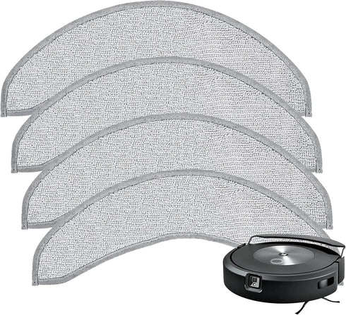4 Pack Replacement Mop Pads for i-Robot Roomba Combo j7+/ j9+ Accessories, Microfiber Washable Mopping Pad for iRobot Roomba Combo j7+/ j9+ Robot ...