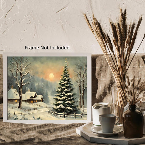 Posterizer 1 pcs-snowy winter scene of trees and nature 10-Landscape & Nature Art-GIft for Men Women Teens-Living Room Bedroom Decor- unframed wal...
