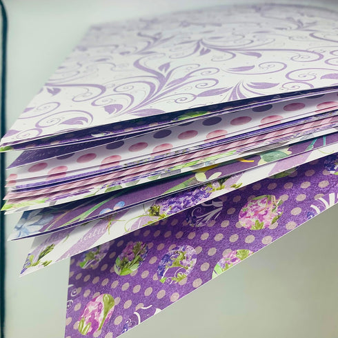 12"x12" Purple Card Paper, Single-Sided Heavyweight Paper Pack, Journaling Scrapbooking Supplies for Crafting Background Aesthetic Room Decor - 24...