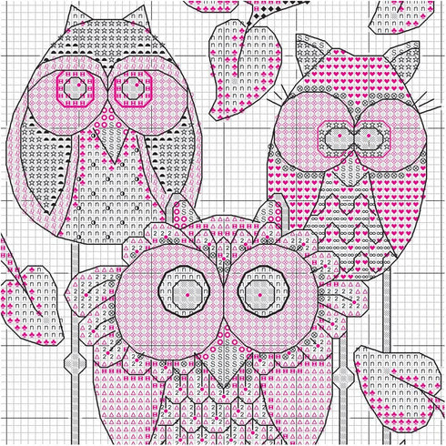 Dimensions 70-65159 Owl Trio Counted Cross Stitch Kit, 5" x 7", Blue...