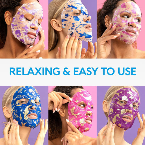 MAREE Facial Masks with Marine Collagen & Hyaluronic Acid - Sheet Moisturizing Masks for Face with Green & Red Algae Extract for All Skin Types - ...