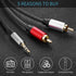3.5mm to 2RCA Audio Cable 10ft,Nylon-Braided 3.5mm AUX to 2RCA Audio Cable for Stereo Receiver Speaker Smartphone Tablet HDTV MP3 Player & More St...