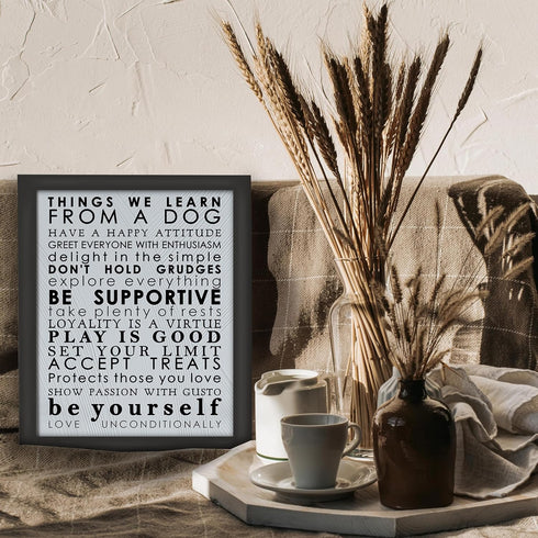 Posterizer 1 pcs-Things we learn from a dog-Art for Animal Lovers-Motivational & Inspirational Art-Decor for Home & Office- UNFRAMED Wall Art...