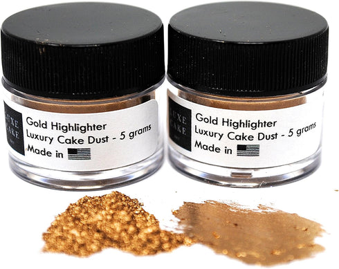 (2 Pack) GOLD HIGHLIGHTER Luxury Cake Dust, 10 grams total, USA Made...