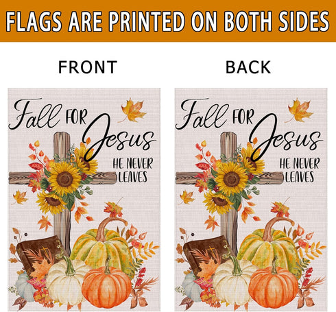 Hexagram Welcome Fall Garden Flag, Outdoor Fall Decor, Double Sided Burlap Fall Crucifix Pumpkin Sunflower Yard Flags, Autumn Fall Outside Farmhou...