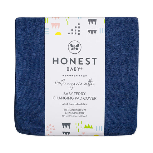 HonestBaby unisex baby Organic Cotton Changing Pad Cover and Toddler Sleepers, Navy, One Size US...