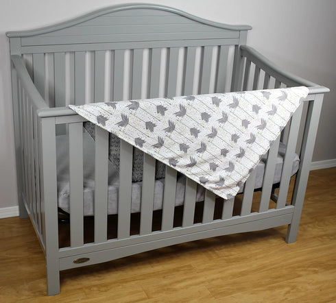 Dear Baby Gear Deluxe Baby Blankets, Custom Minky Print, Grey Arrows on Confetti, Grey Minky Dot...