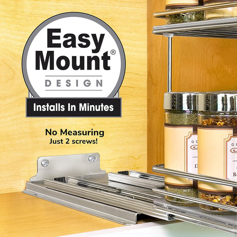 LYNK PROFESSIONAL® Pull Out Spice Rack Organizer for Inside Kitchen Cabinets - 6-1/4 inch Wide - Slide Out Drawer – Chrome Sliding Spice Cabinet O...