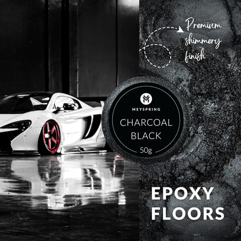 MEYSPRING Charcoal Black Mica Powder for Epoxy Resin - 50 Grams - Great for Resin Art and UV Resin - Epoxy Resin Color Pigment...