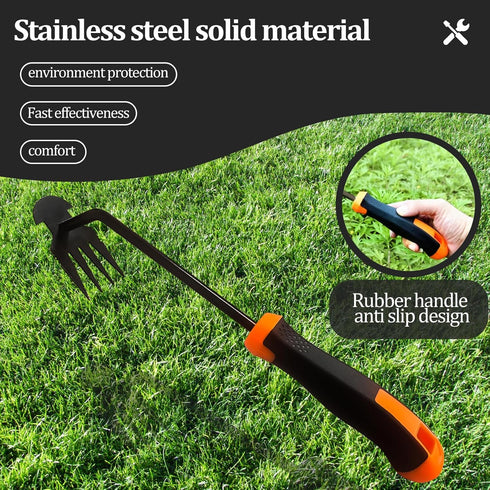 Weed Puller Tool-Weeding Artifact Uprooting Weeding Tool | 2024 Enhanced Weed Remover tool | 4-Tine Stainless Steel Weeder Tool,Multi Function Gar...