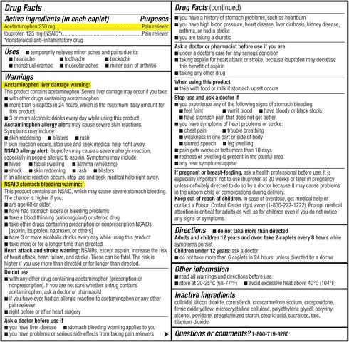 GoodSense Dual Action Acetaminophen 250 mg and Ibuprofen (NSAID) 125 mg Tablets, Pain Reliever for Headache Relief, Arthritis Pain Relief and More...
