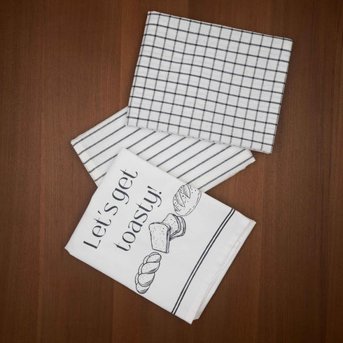 Kitchen Tea Towels for Baking Sourdough| Flour Sack Towels| Cotton Decorative Kitchen Towels| Flour Sack Dish Towels for Kitchen|100% Cotton Black...
