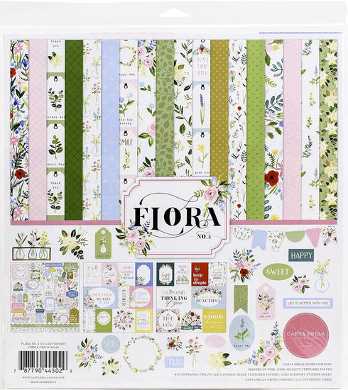 Carta Bella Paper Company Flora No.4 Collection Kit Paper , 12-x-12-Inch...