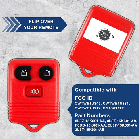 KeylessOption Key Fob Replacement for 2002 2003 2004 2005 2006 2007 2008 2009 2010 2011 2012 2013 2014 2015 2016 Ford F150 Explorer Ranger Mustang...
