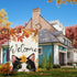 Welcome Fall Garden Flag 12 x 18 Inch Vertical Double Sided Burlap, Autunm Cute Cat Garden Yard Flags for Yard Thanksgiving Holiday Outside Outdoo...