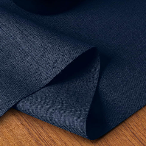 D'Moksha Homes Linen Navy Blue Table Runner 72 Inches Long - 100% Pure Linen 14 x 72 Inch Table Runner for Dining, Summer, Fall and Halloween - Ma...