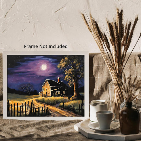Posterizer 1 pcs- quaint old village-building in the nature 13-Landscape & Nature Art-Floral Botanical Art- Decor for Home & Office- unframed wall...