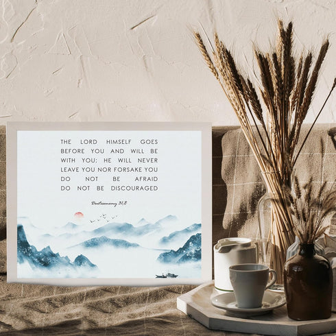 Posterizer 1 pcs-Deuteronomy 31:8 Quote-Spiritual Poster-Religious Posters-Gifts for Christians - Decor for Church, Sunday School Classroom- UNFRA...