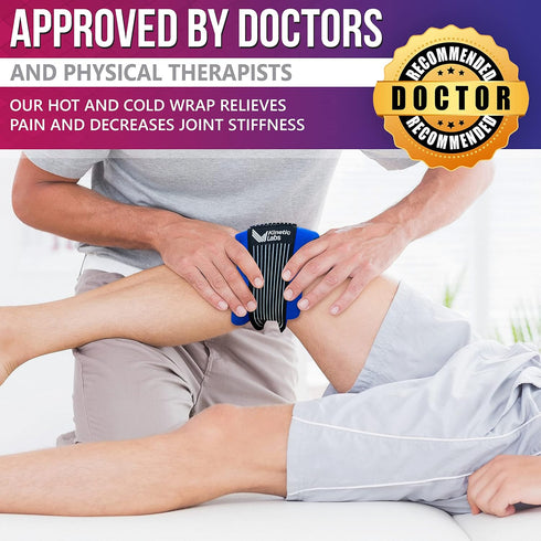 Ice Pack Wrap with Elastic Strap by Kinetic Labs - Hot Cold Gel Pack for Injuries - Reusable Ice Pack for Neck Foot Ankle Head Wrist Leg Shoulder ...