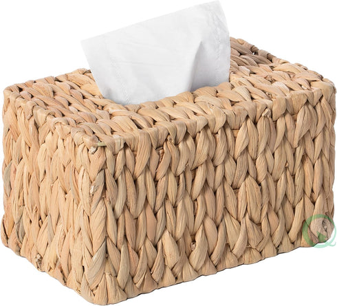 Water Hyacinth Wicker Rectangular Tissue Box Cover - Tall...
