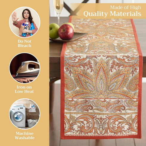 Maison d' Hermine Table Runner 100% Cotton Double Layer Table Runners 72 inches Long Decorative for Home Kitchen Dining Party Baby Shower Wedding ...