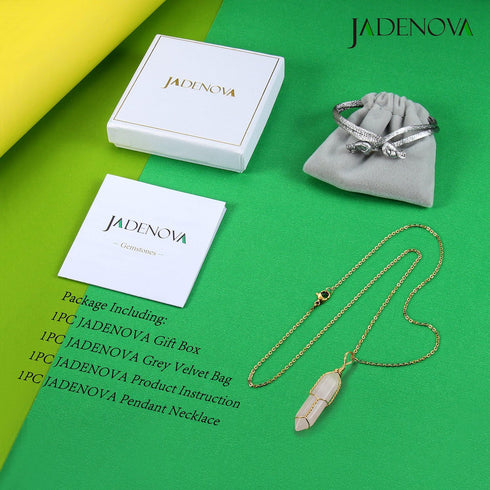 Full Wire Wrapped Energy Healing Crystal Gemstone Pendant Necklace 18" Stainless Steel Chain...